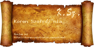 Koren Szofrónia névjegykártya